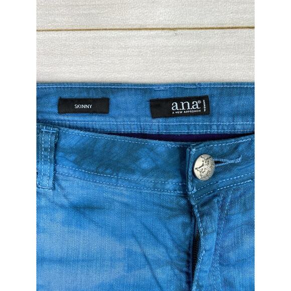 ANA A New Approach Jeans Womens 20W Blue Tie Dye Premium Skinny Ankle - Picture 3 of 12